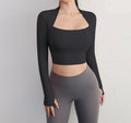 Vêtements de Sport Deux Hauts Femmes avec Coussinet de Poitrine Manches Longues