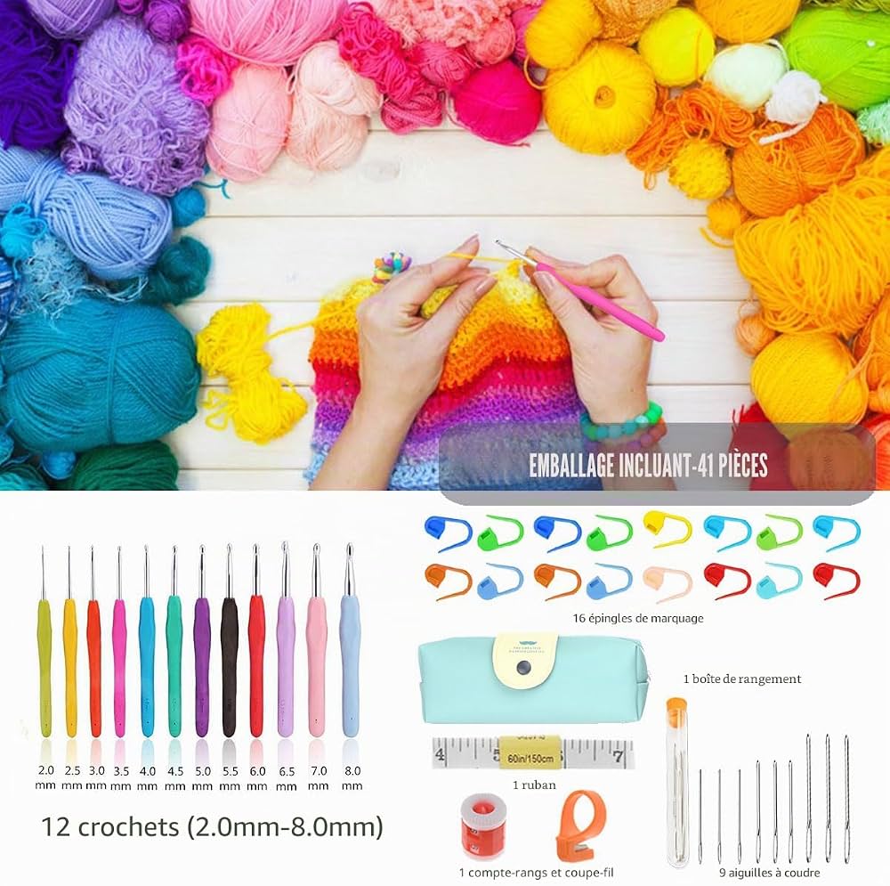 Kit de crochet de 14 tailles