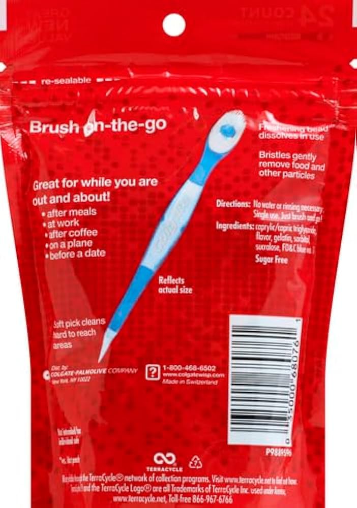 Lot de 24 mini brosses à dents jetables, perle