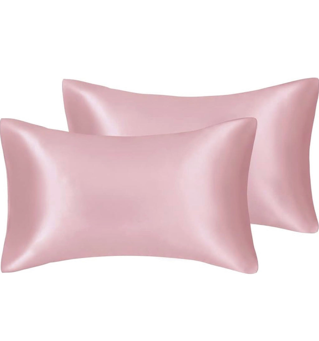 Lot de 2 taies d'oreiller en satin soyeux