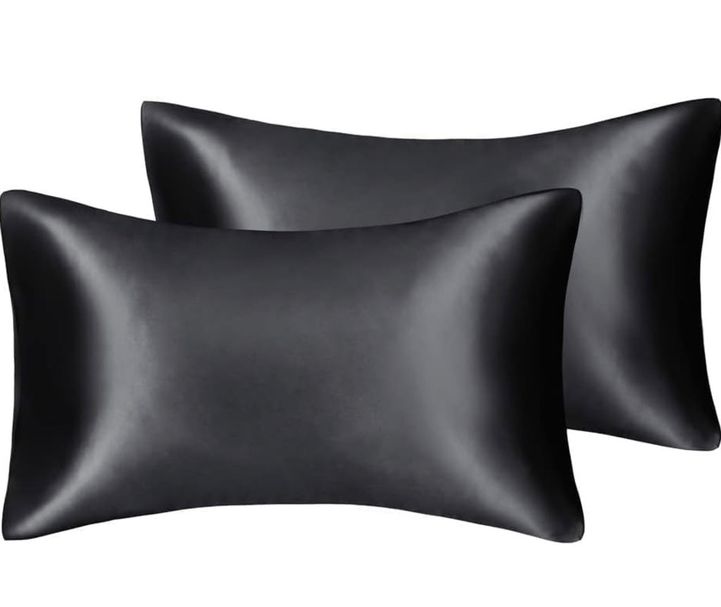 Lot de 2 taies d'oreiller en satin soyeux