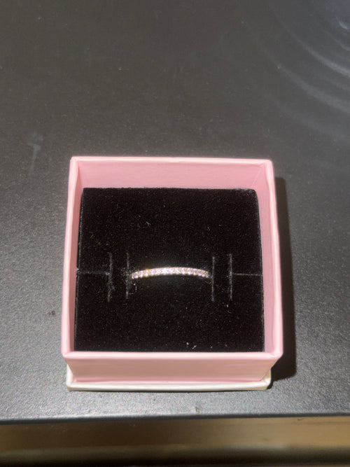 Anneau demi éternité en pavé avec diamant cultivé en laboratoire Pandora Era taille 7