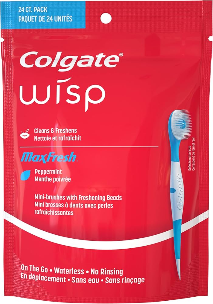 Lot de 24 mini brosses à dents jetables, perle