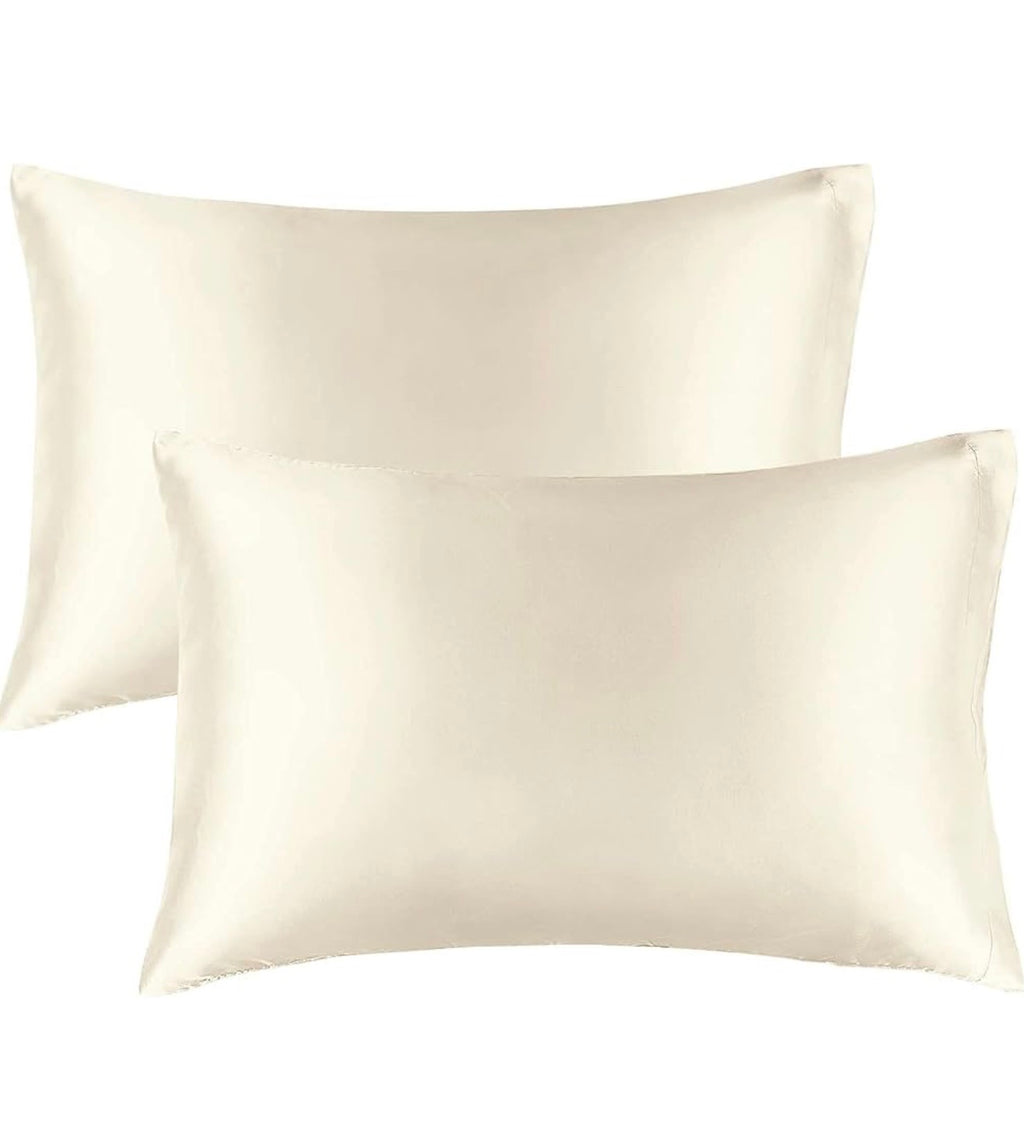 Lot de 2 taies d'oreiller en satin soyeux