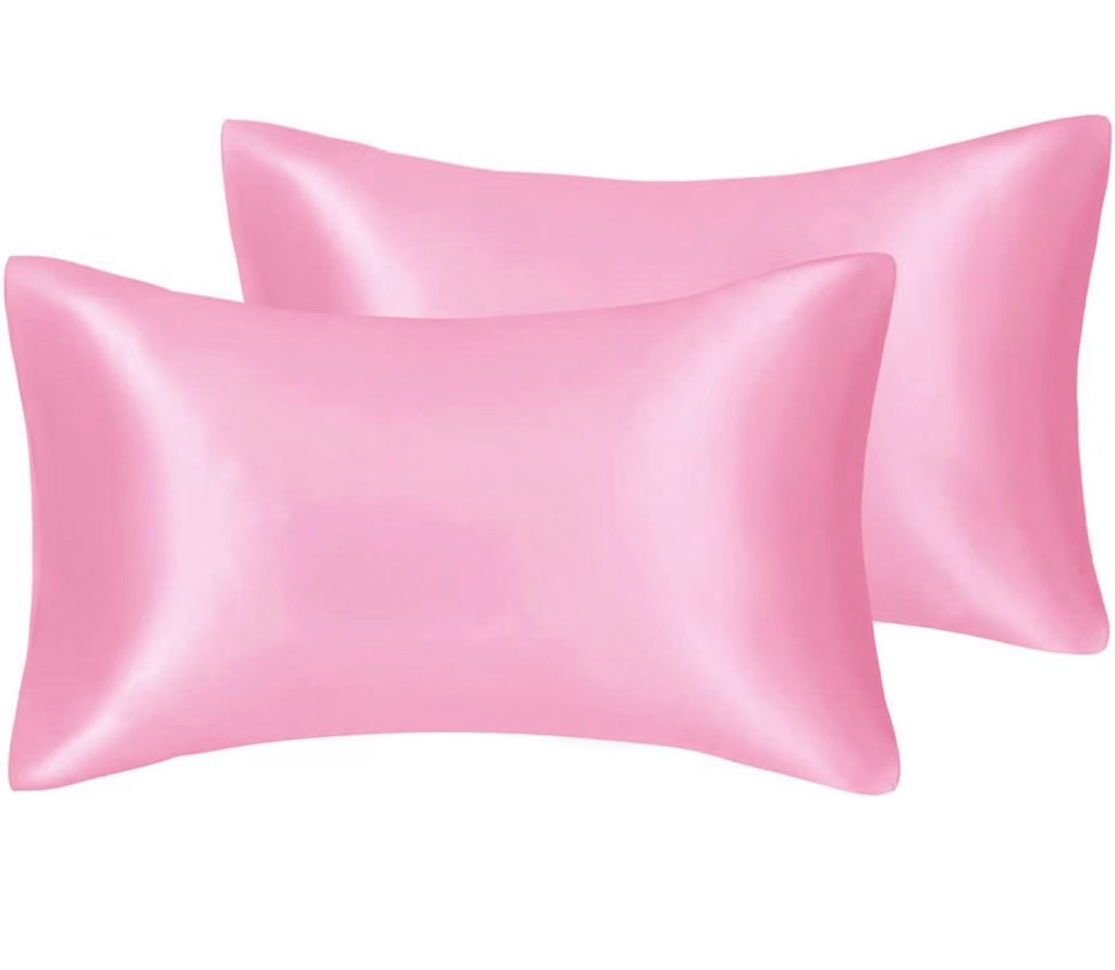 Lot de 2 taies d'oreiller en satin soyeux