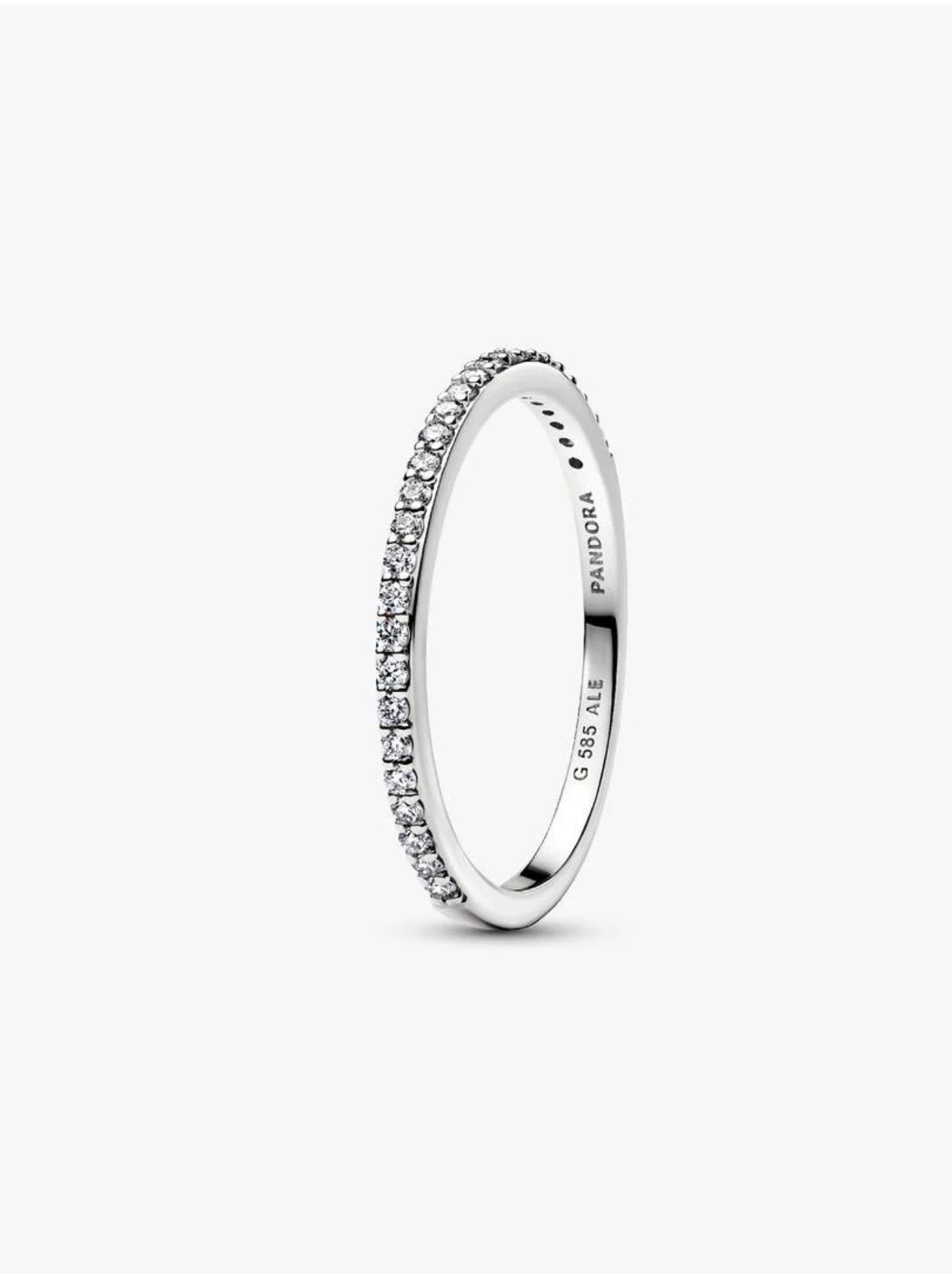 Anneau demi éternité en pavé avec diamant cultivé en laboratoire Pandora Era taille 7